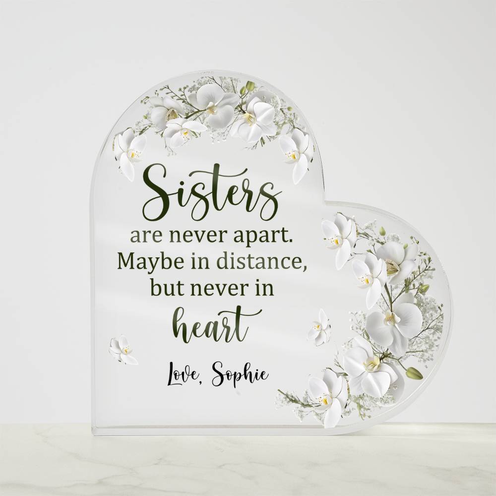Sisters Acrylic Heart Plaque