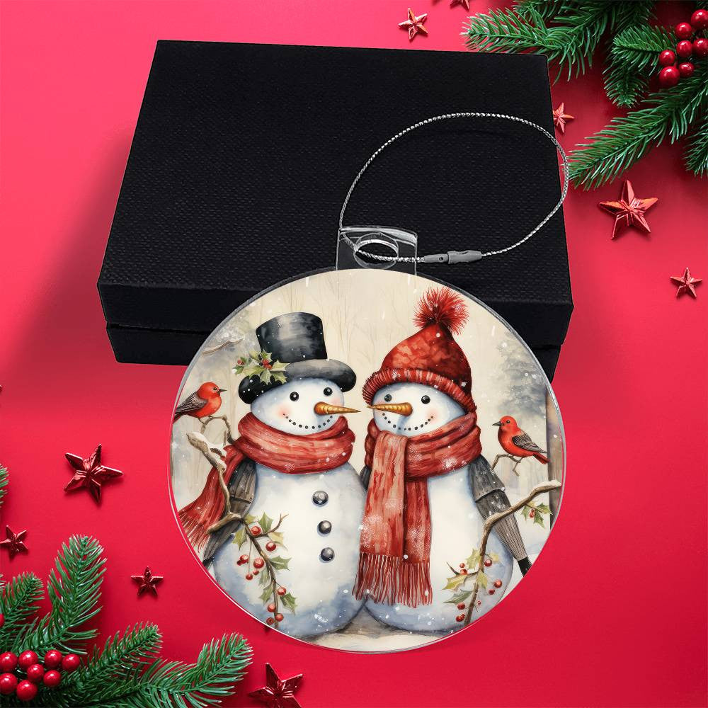Snowman Acrylic Christmas Ornament-[Heartfelt Family Gift]