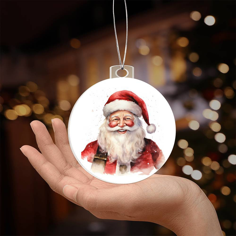 Santa Acrylic Christmas Ornament-[Heartfelt Family Gift]