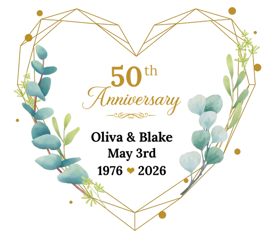 50th Wedding Anniversary Acrylic Heart Ornament