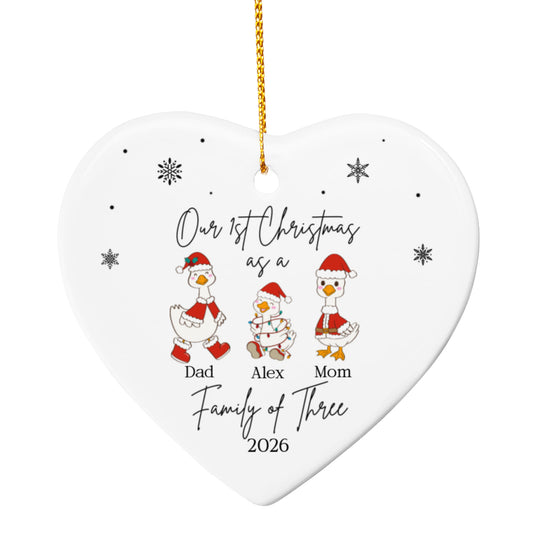 Family of Three Goose Christmas Ornament