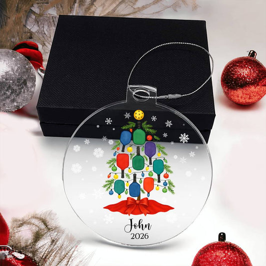 Pickleball Acrylic Christmas Ornament
