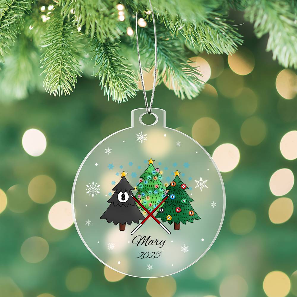 Pool Christmas Tree Ornament Acrylic Ornament Plaque