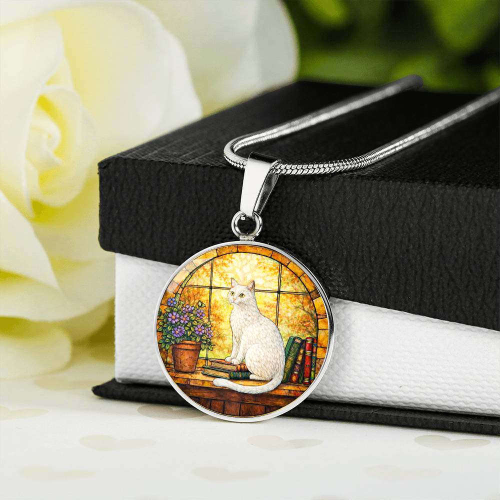 Cat Necklace with Engraved Pendant, Personalized Pet Jewelry, Unique Cat Lover Gift, Custom Photo Necklace, Keepsake with Optional Engraving