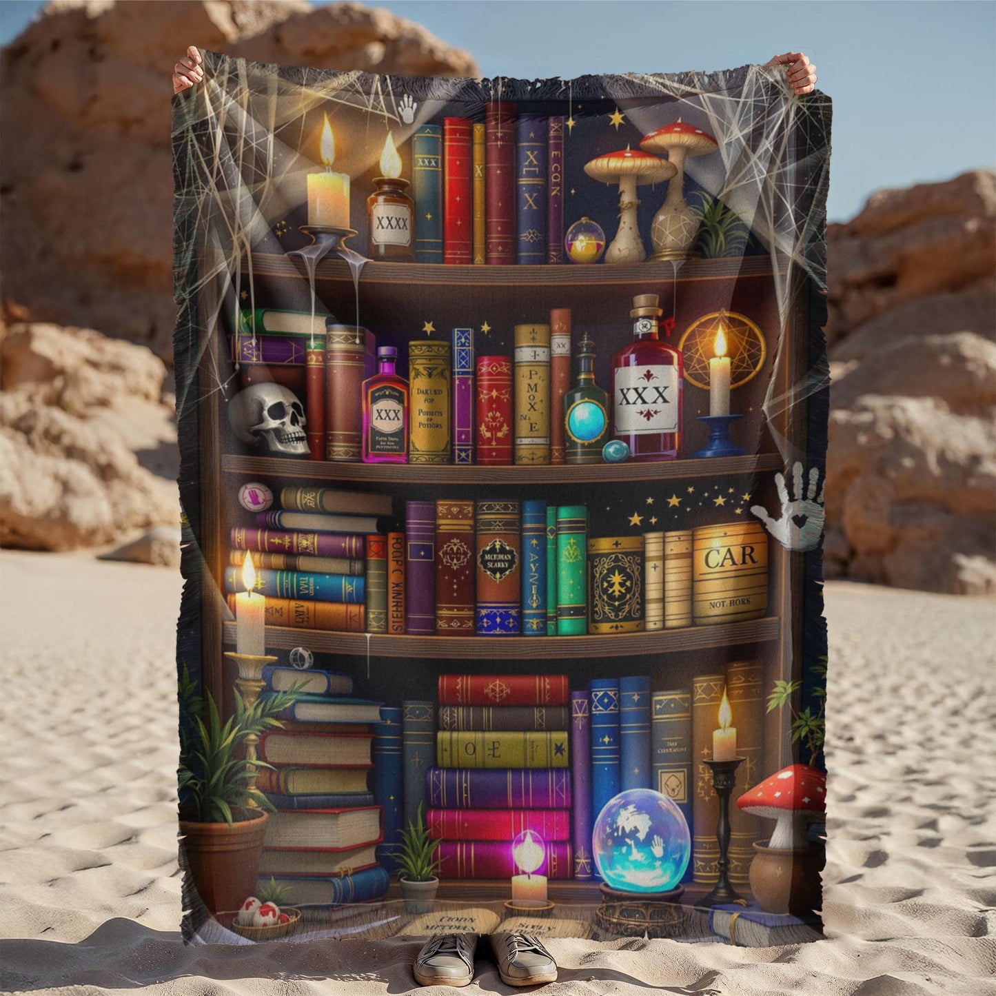 Apothecary Witchy Woven Halloween Blanket