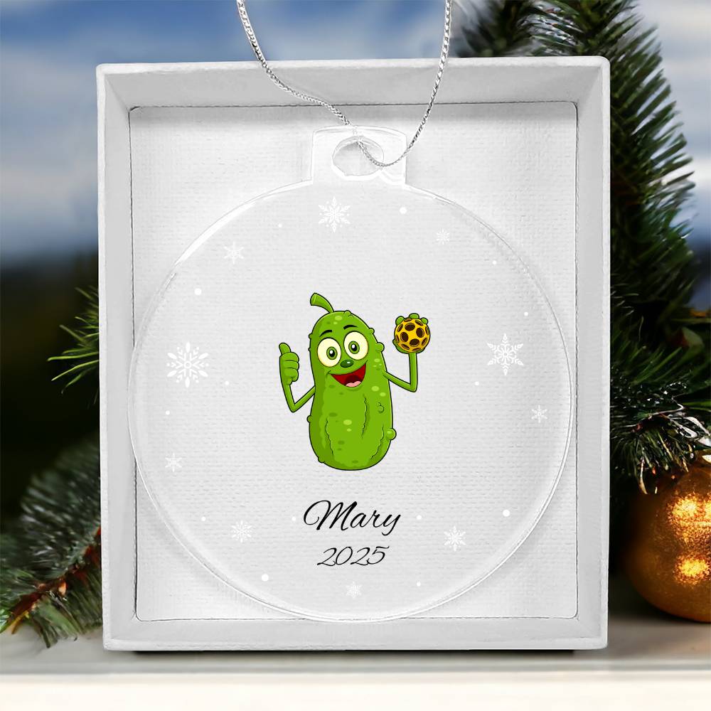 Pickleball Player Christmas Ornament