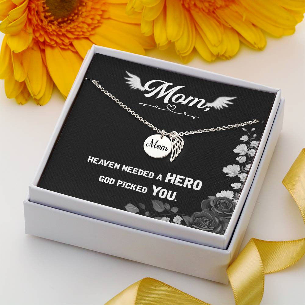 Mom Memorial Necklace - Heaven needed a hero-[Heartfelt Family Gift]