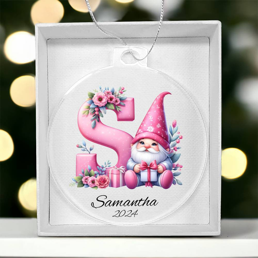 Pink Gnome Galentine Christmas Ornament-[Heartfelt Family Gift]