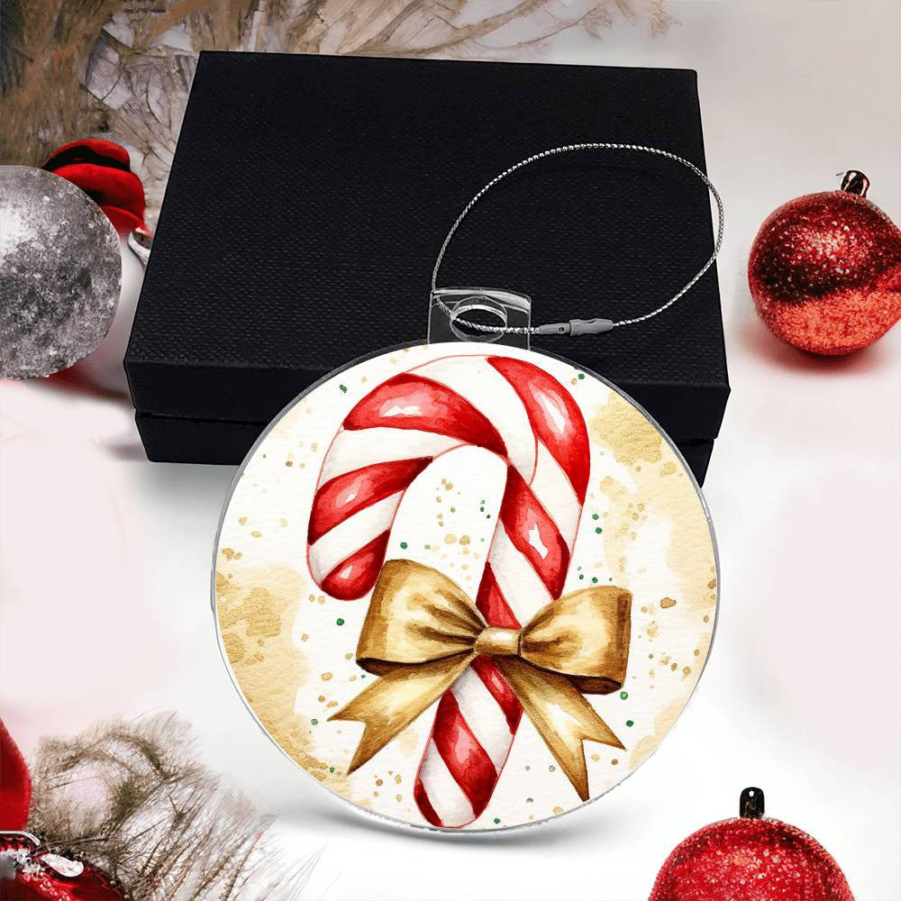 Candy Cane Acrylic Christmas Ornament-[Heartfelt Family Gift]