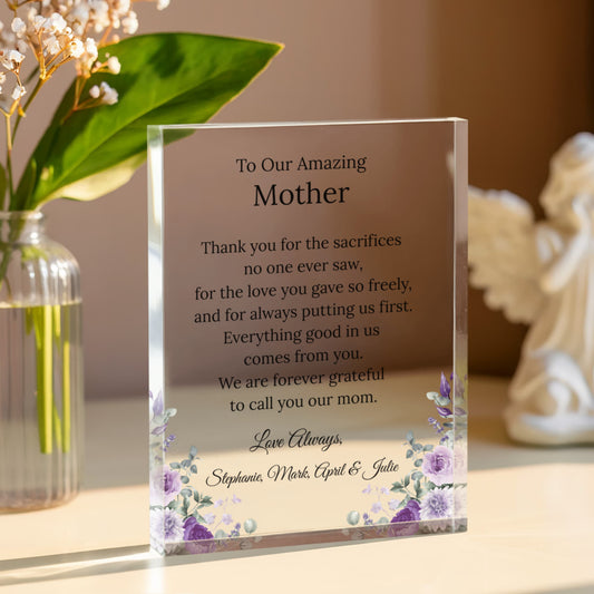 To Our Amazing Mother Plaque from Children
