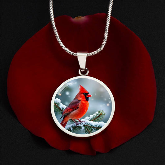 Cardinal Engraved Necklace in Gold or Silver-[Heartfelt Family Gift]