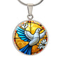 Peace Dove Engraved Necklace in Gold or Silver-[Heartfelt Family Gift]