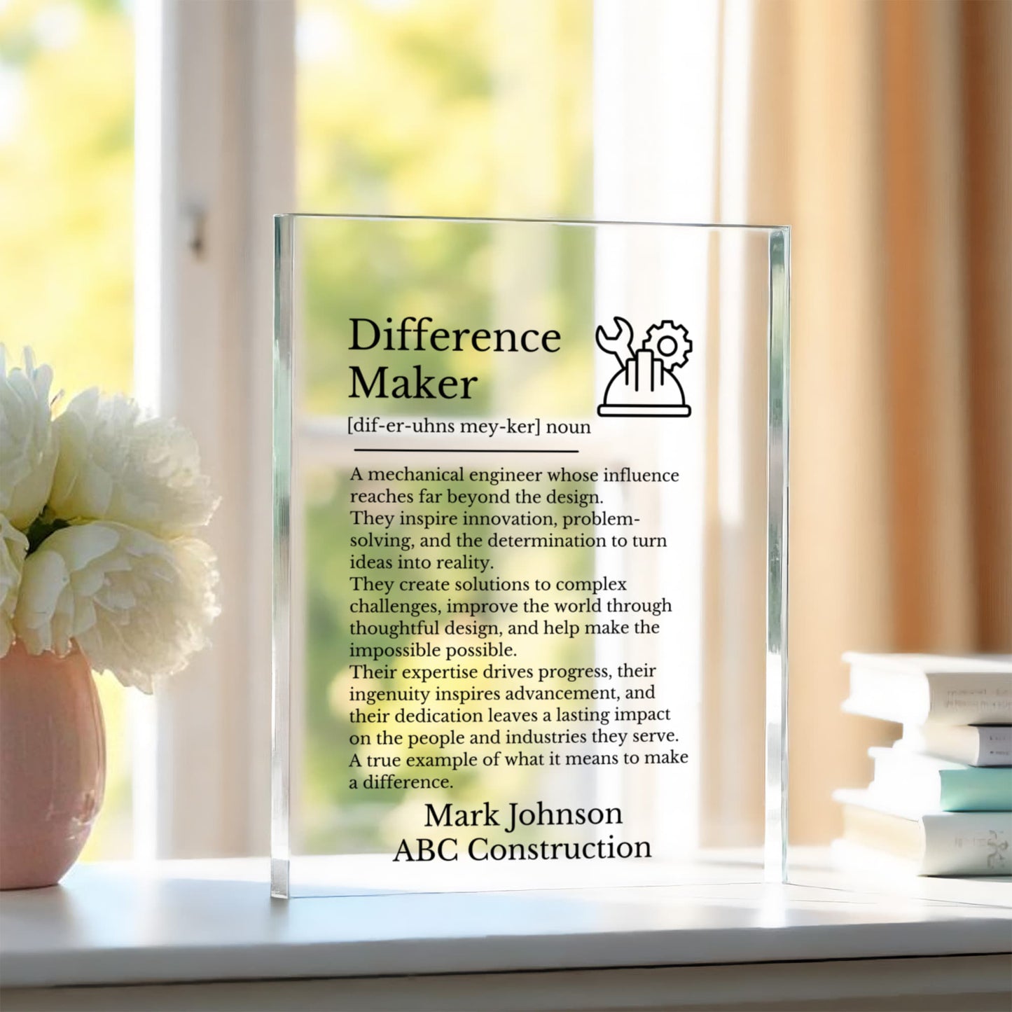 Mechanical Engineer Appreciation Plaque Gift