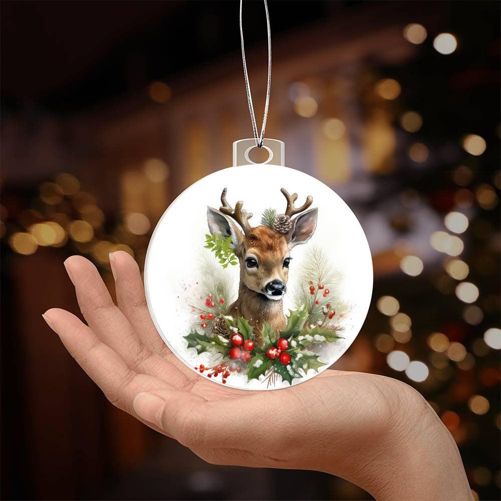 Buck Deer Acrylic Christmas Ornament-[Heartfelt Family Gift]