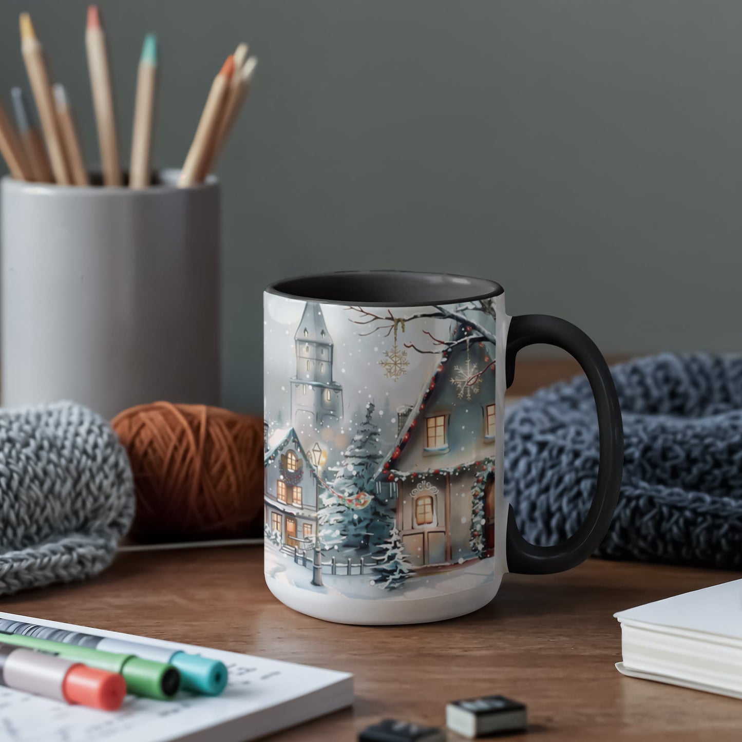 Christmas Winter Wonderland Color Accent Mugs