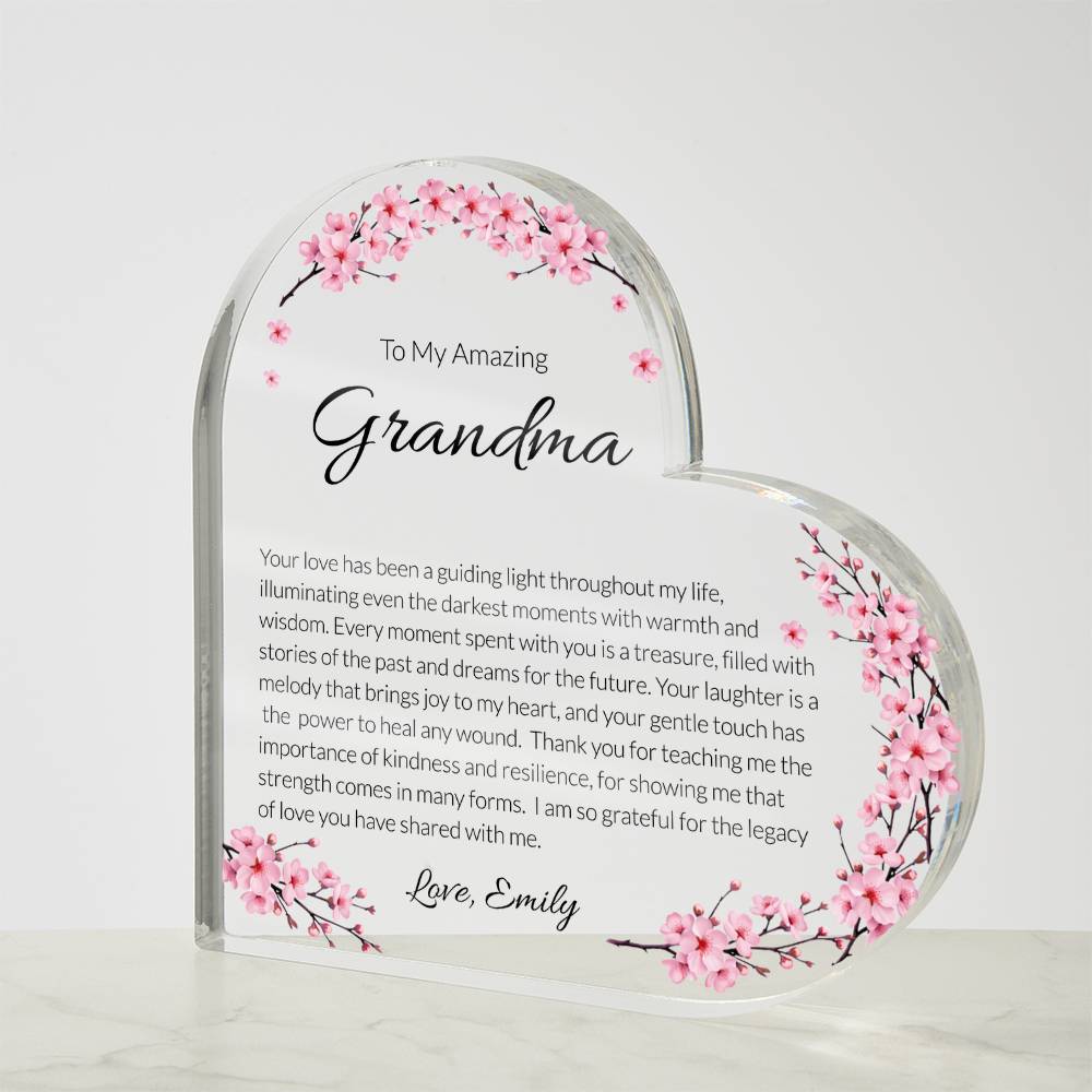 Grandma Acrylic Heart Plaque