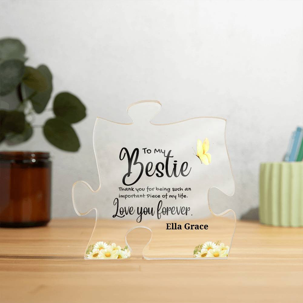 Bestie Acrylic Puzzle Plaque-[Heartfelt Family Gift]