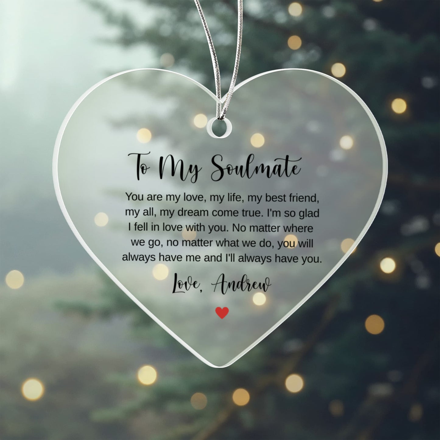 Soulmate Acrylic Heart Ornament