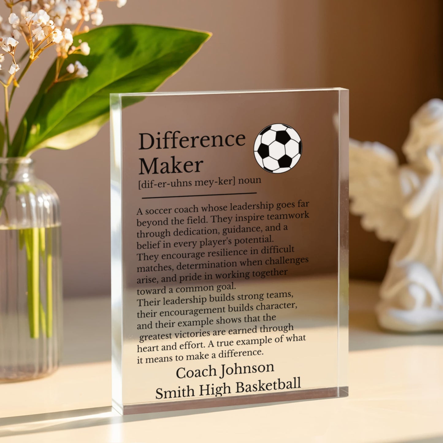 Soccer Coach Difference Maker Plaque
