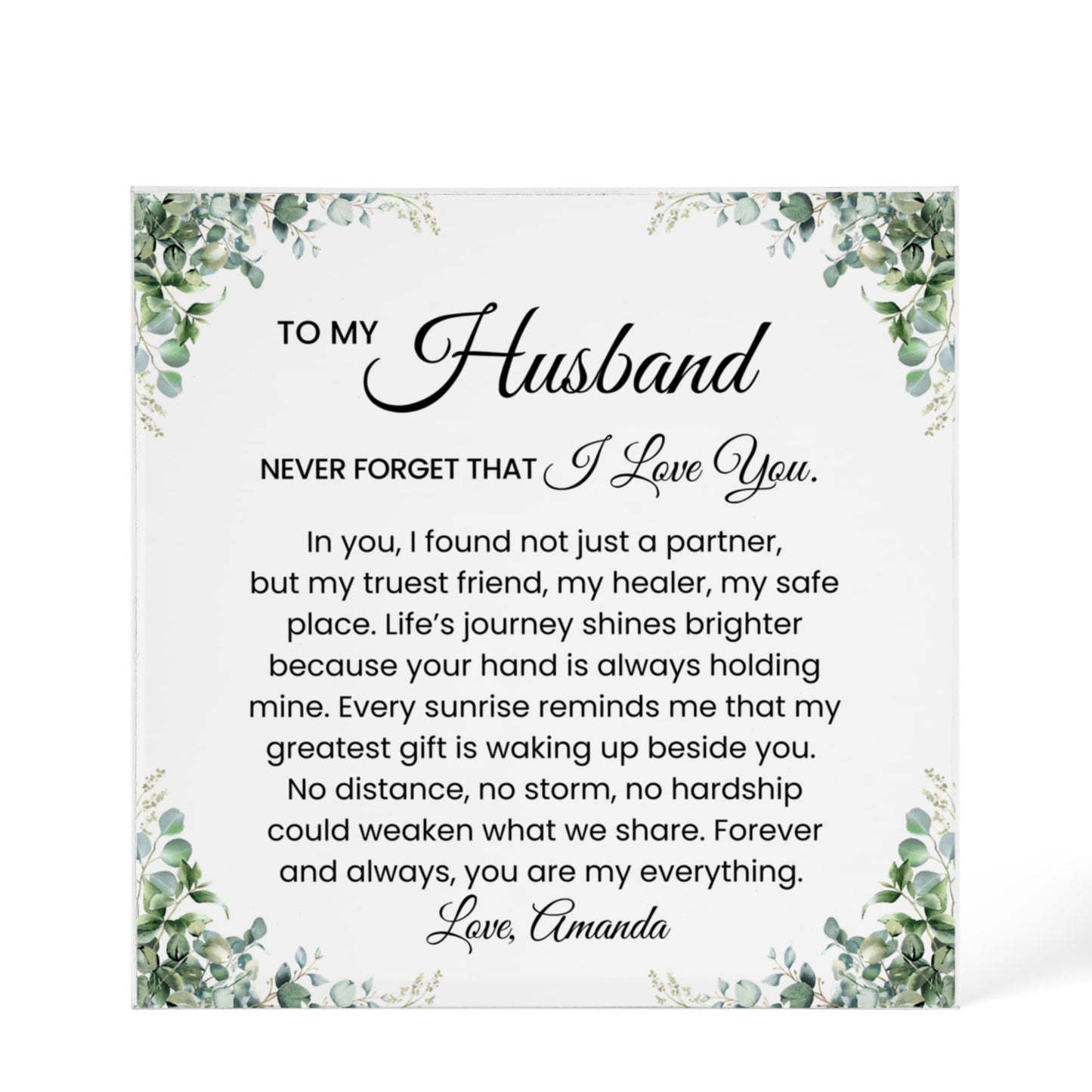 Husband Romantic Plaque Gift