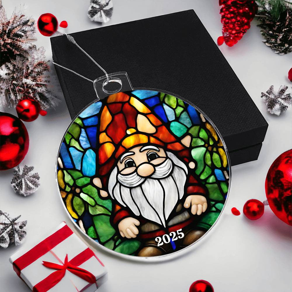 Gnome Acrylic Christmas Ornament