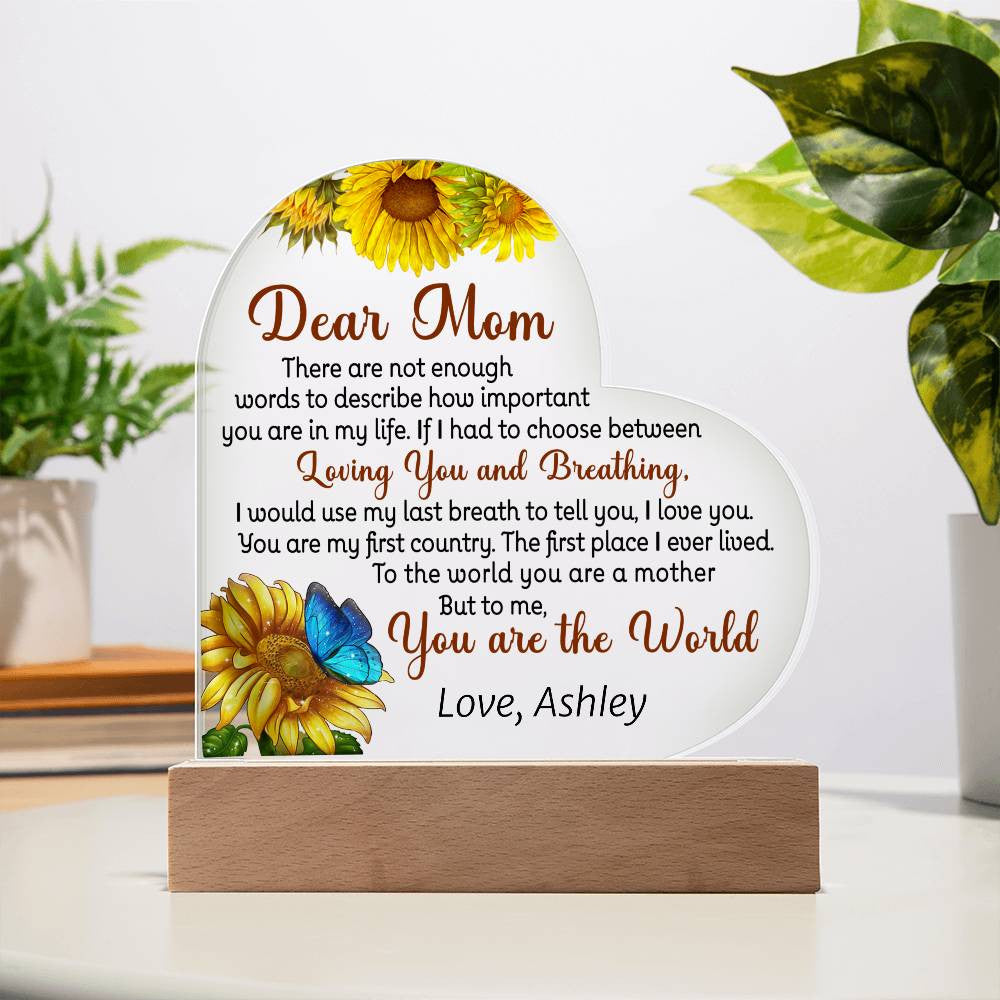 Mom Sunflower Acrylic Plaque Gift-[Heartfelt Family Gift]