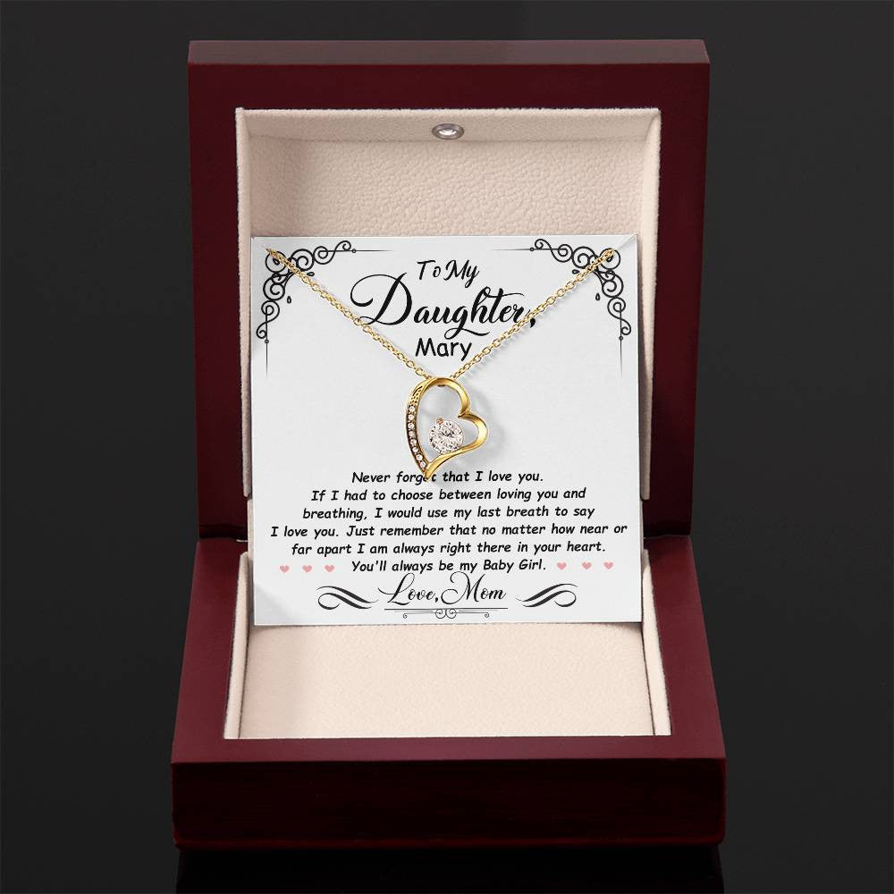 Personalized Daughter Heart Necklace Gift from Mom or Dad-[Heartfelt Family Gift]