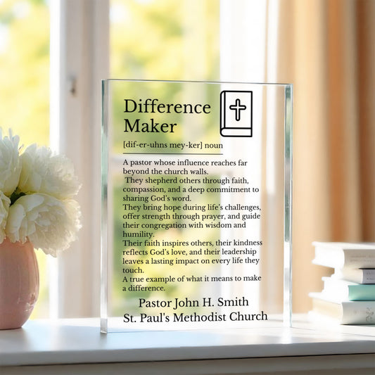 Pastor Difference Maker Plaque