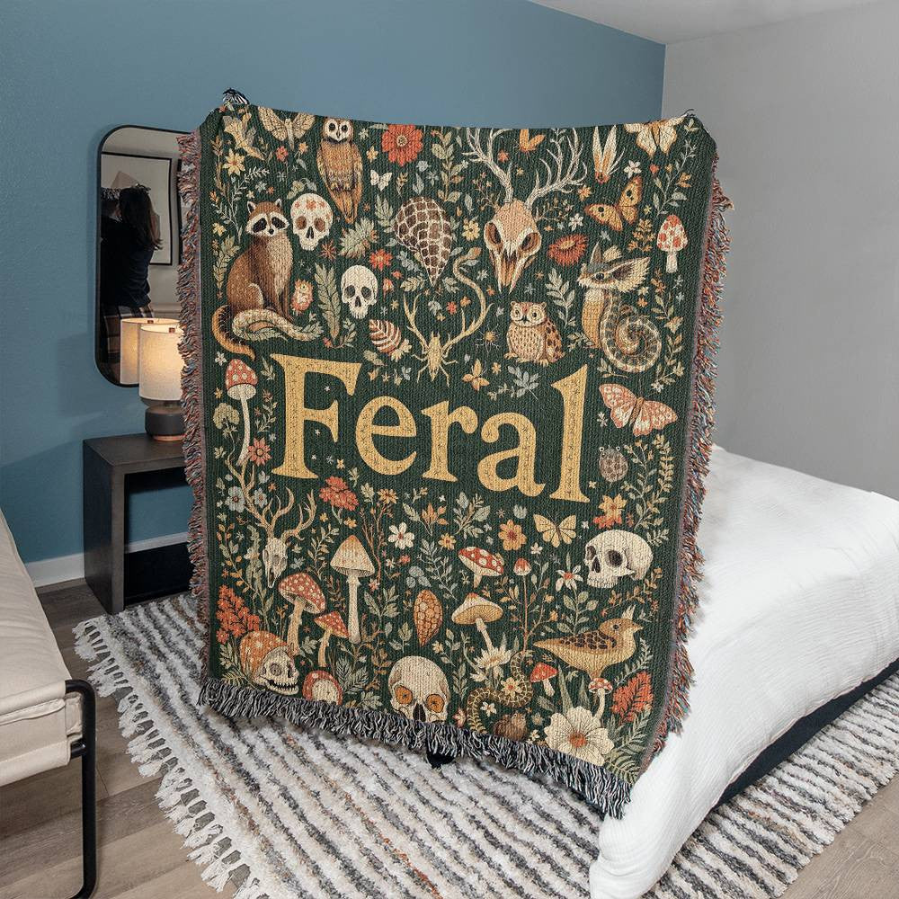Wildlife Floral Woven Blanket-[Heartfelt Family Gift]