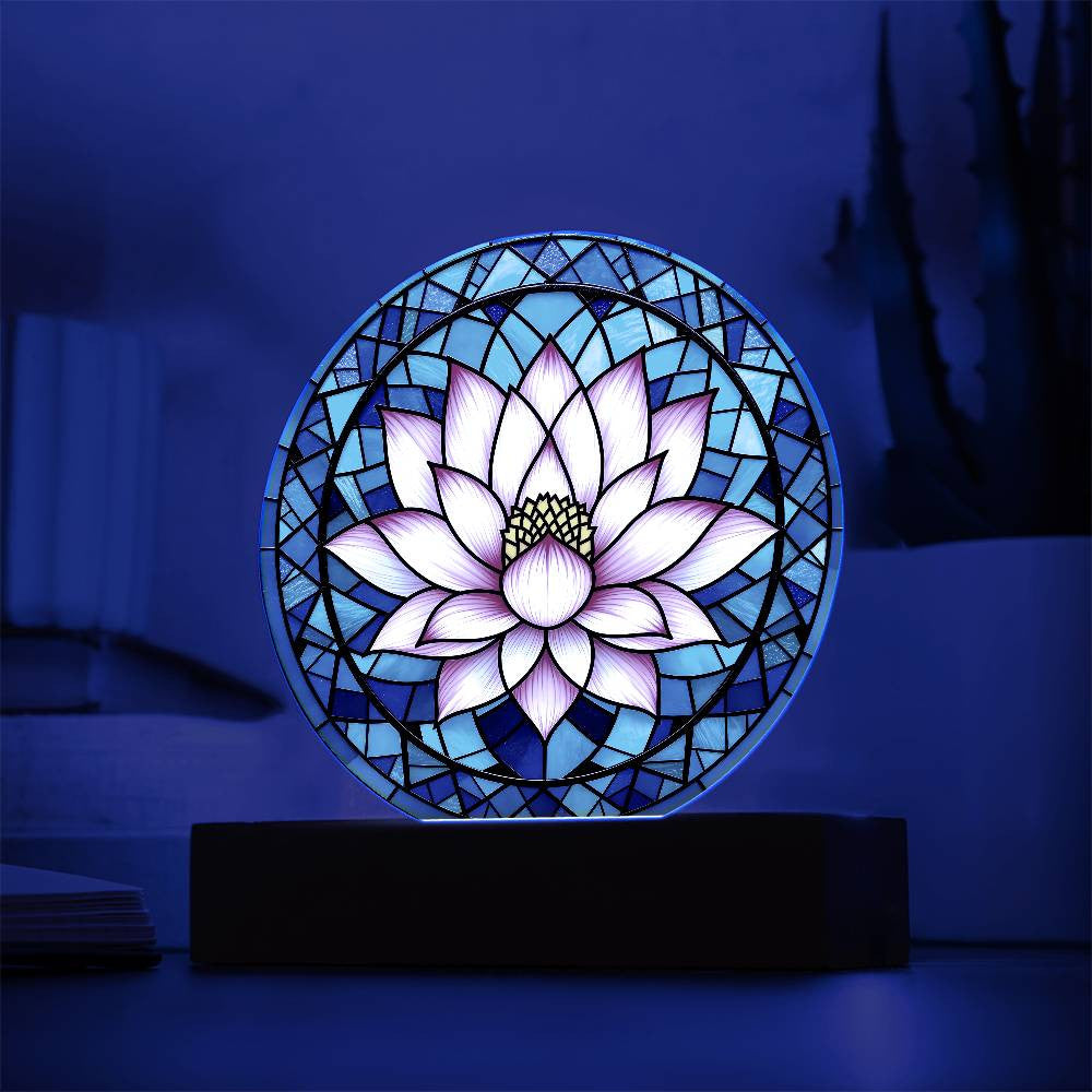 Lotus Flower Acrylic Nightlight Plaque-[Heartfelt Family Gift]