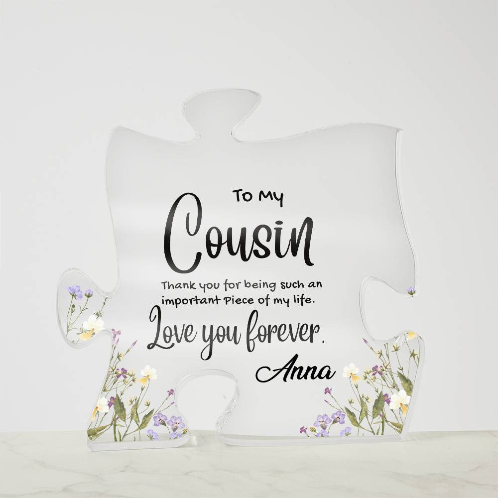 Cousin Acrylic Puzzle Plaque-[Heartfelt Family Gift]