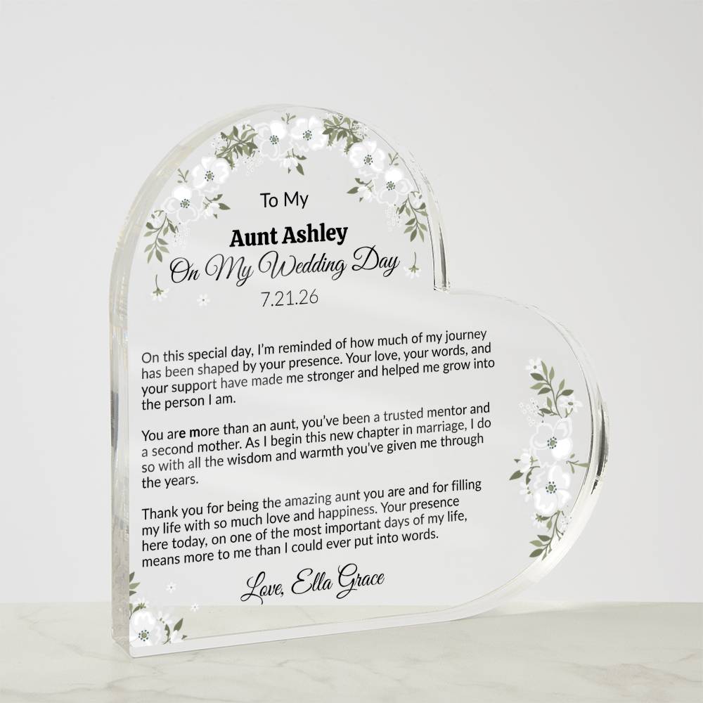 Personalized Wedding Day Acrylic Heart Plaque
