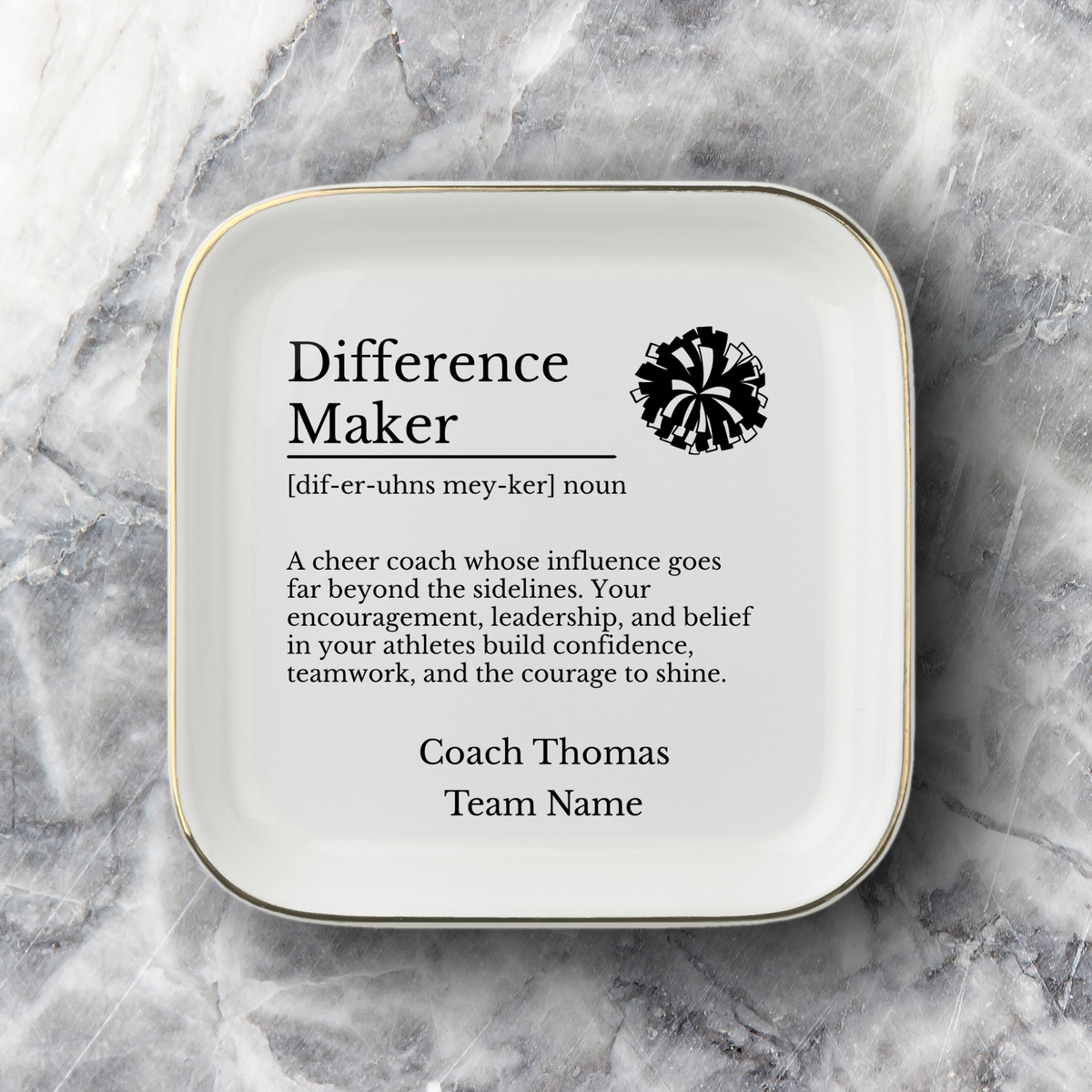 Cheer Coach Jewelry Dish Trinket Tray