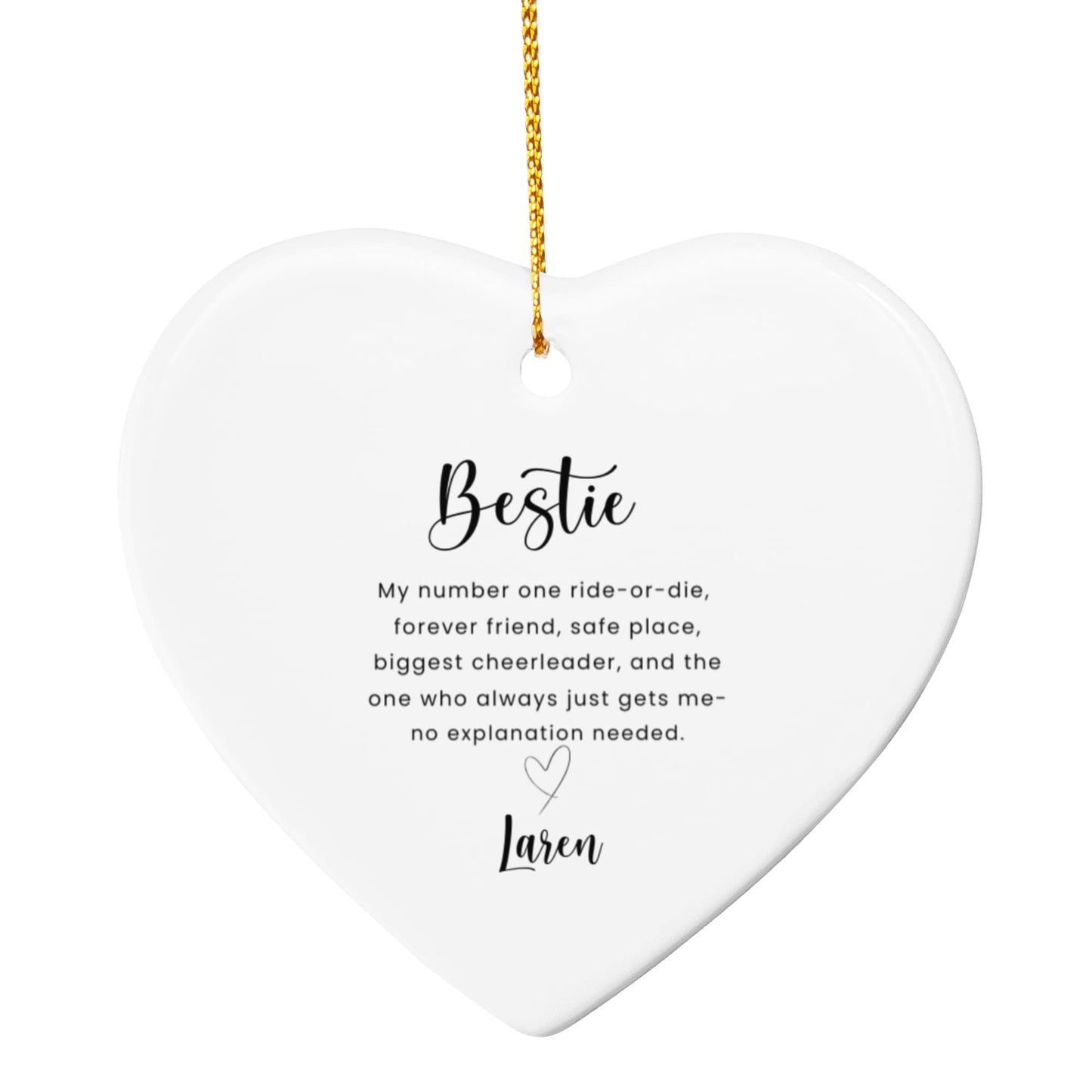 Bestie Ceramic Heart Ornament