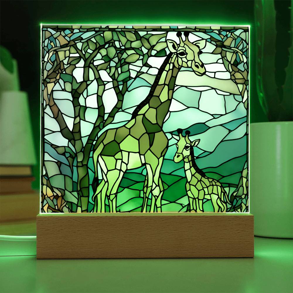 Mom and Baby Giraffe  Led Dimmable Table Nightlight