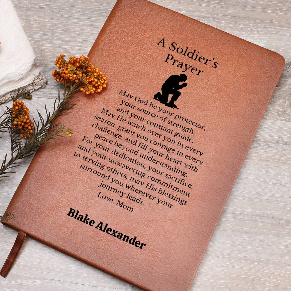 Soldier's Prayer Journal, Personalized Deployment Gift, Military Prayer Notebook