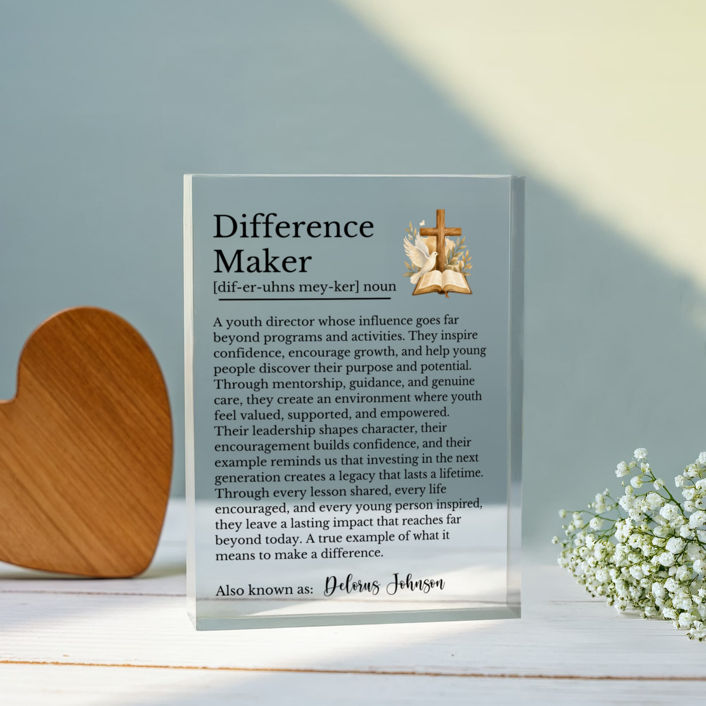 Church Youth Director Difference Maker Plaque
