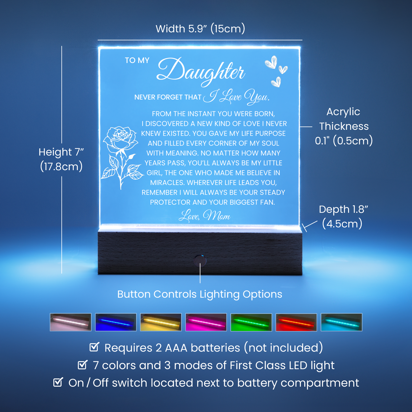 Daughter Rose Plaque Gift