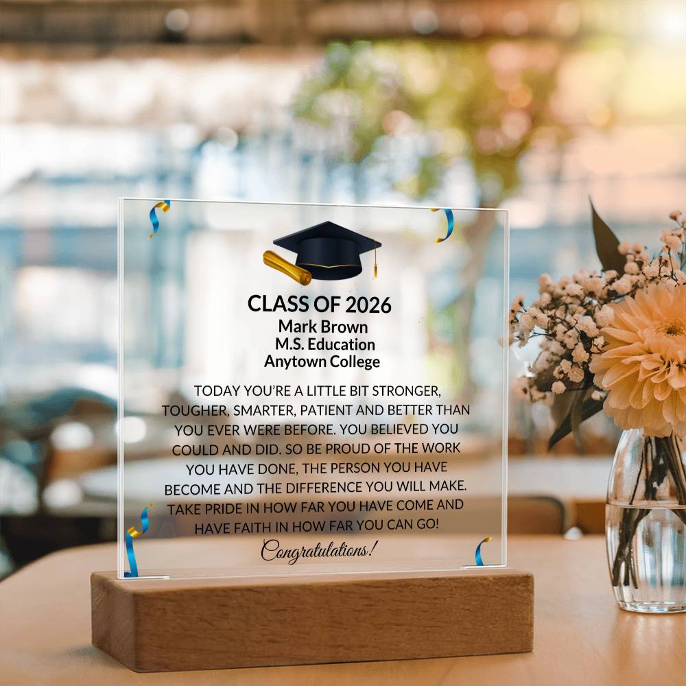 Class of 2025 Personalized Graduation Plaque Gift