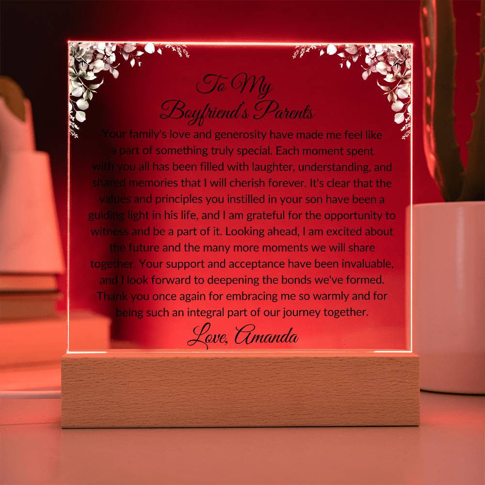 Boyfriends Parents Acrylic Plaque-[Heartfelt Family Gift]