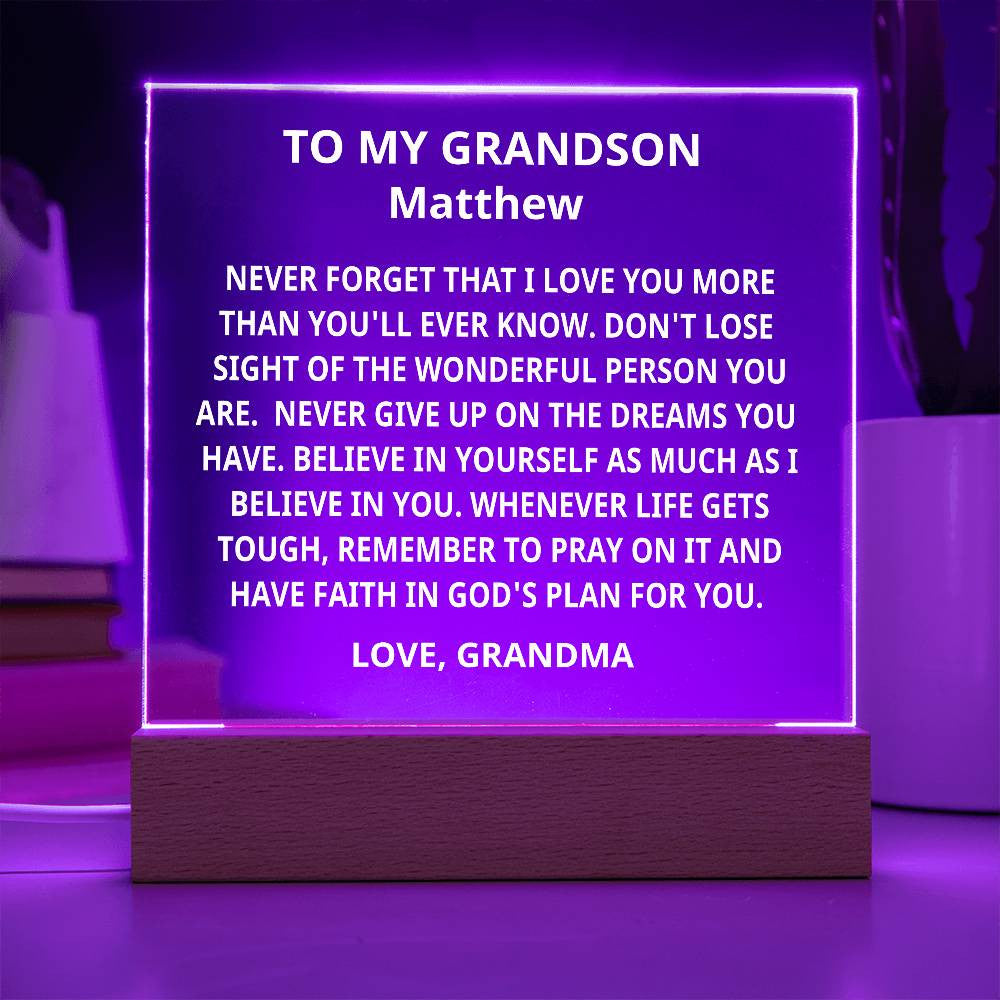 Personalized Christian Grandson Gift
