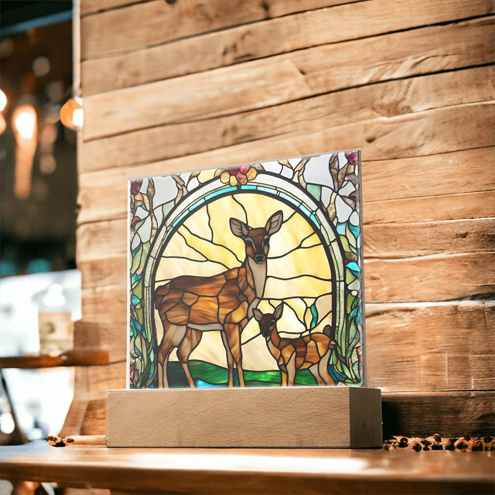 Deer and Foe  Acrylic Square Plaque-[Heartfelt Family Gift]