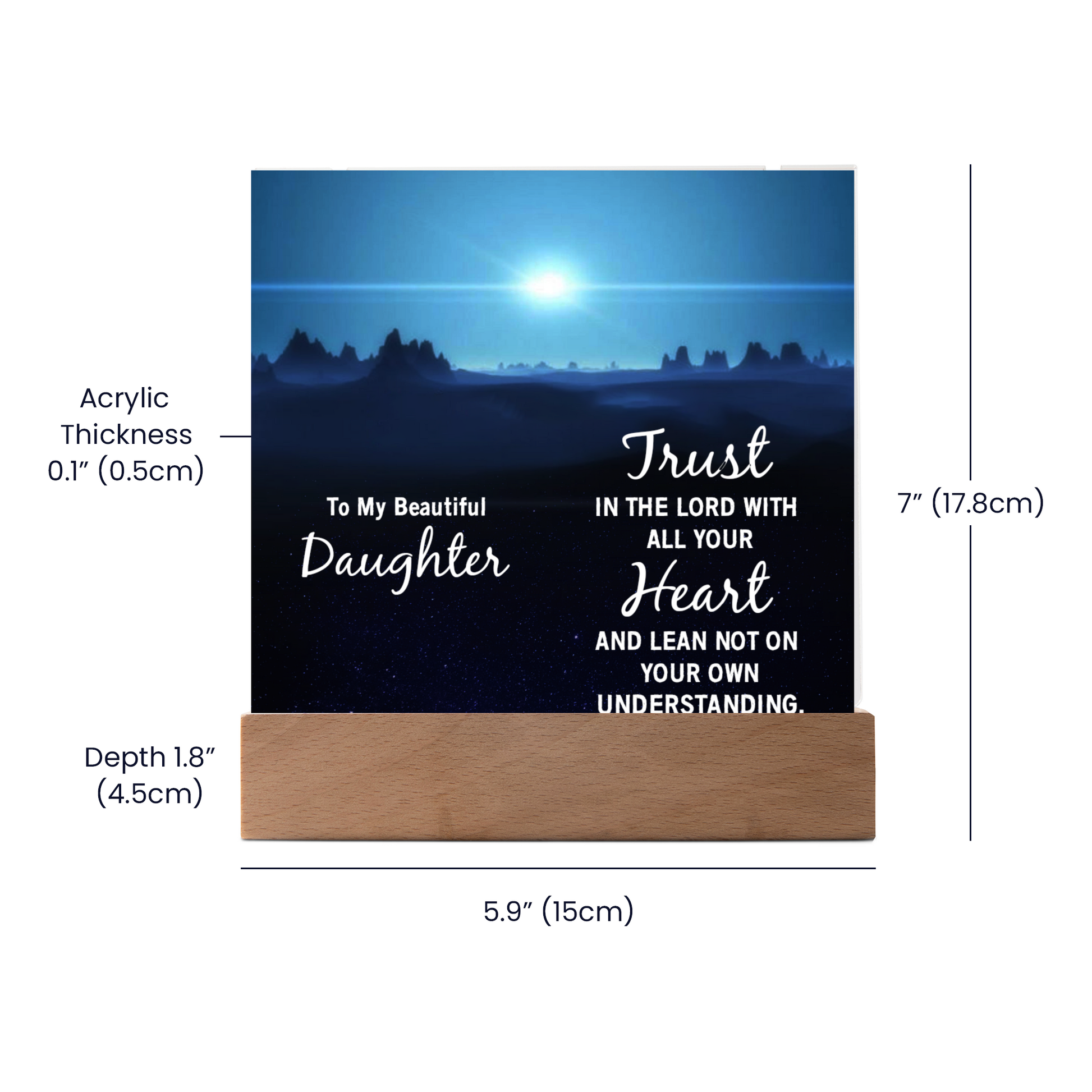 Daughter Trust in the Lord Religious Plaque & Cross Gift Set-[Heartfelt Family Gift]