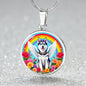 Husky Dog Memorial Necklace - Engraved Rainbow Bridge-[Heartfelt Family Gift]