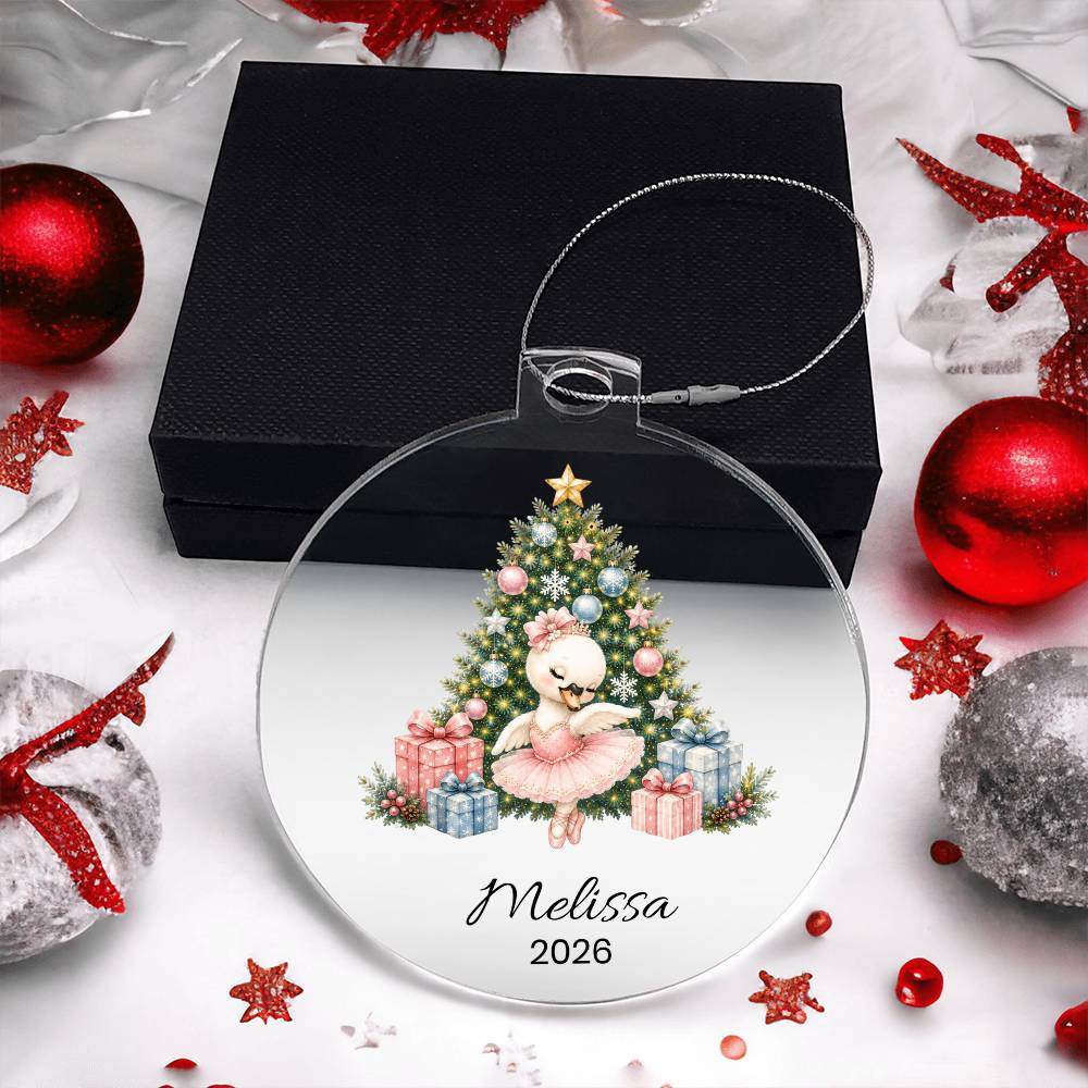 Swan Ballet Dancer Kids Christmas Ornament