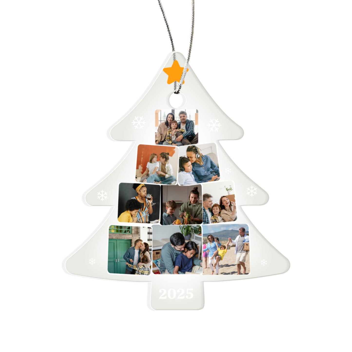 Photo Collage Family Acrylic Tree Ornament