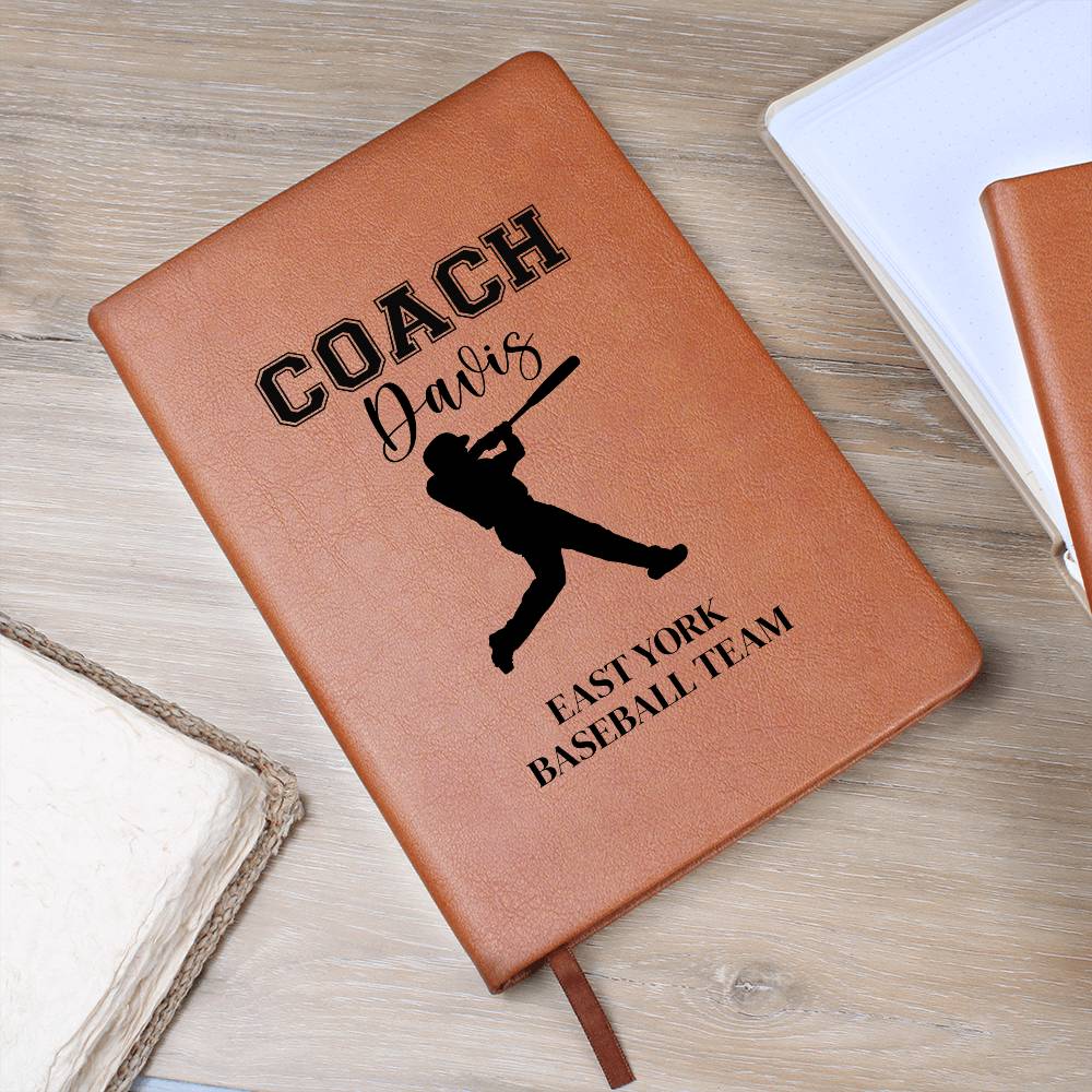 Baseball Coach Leather Journal
