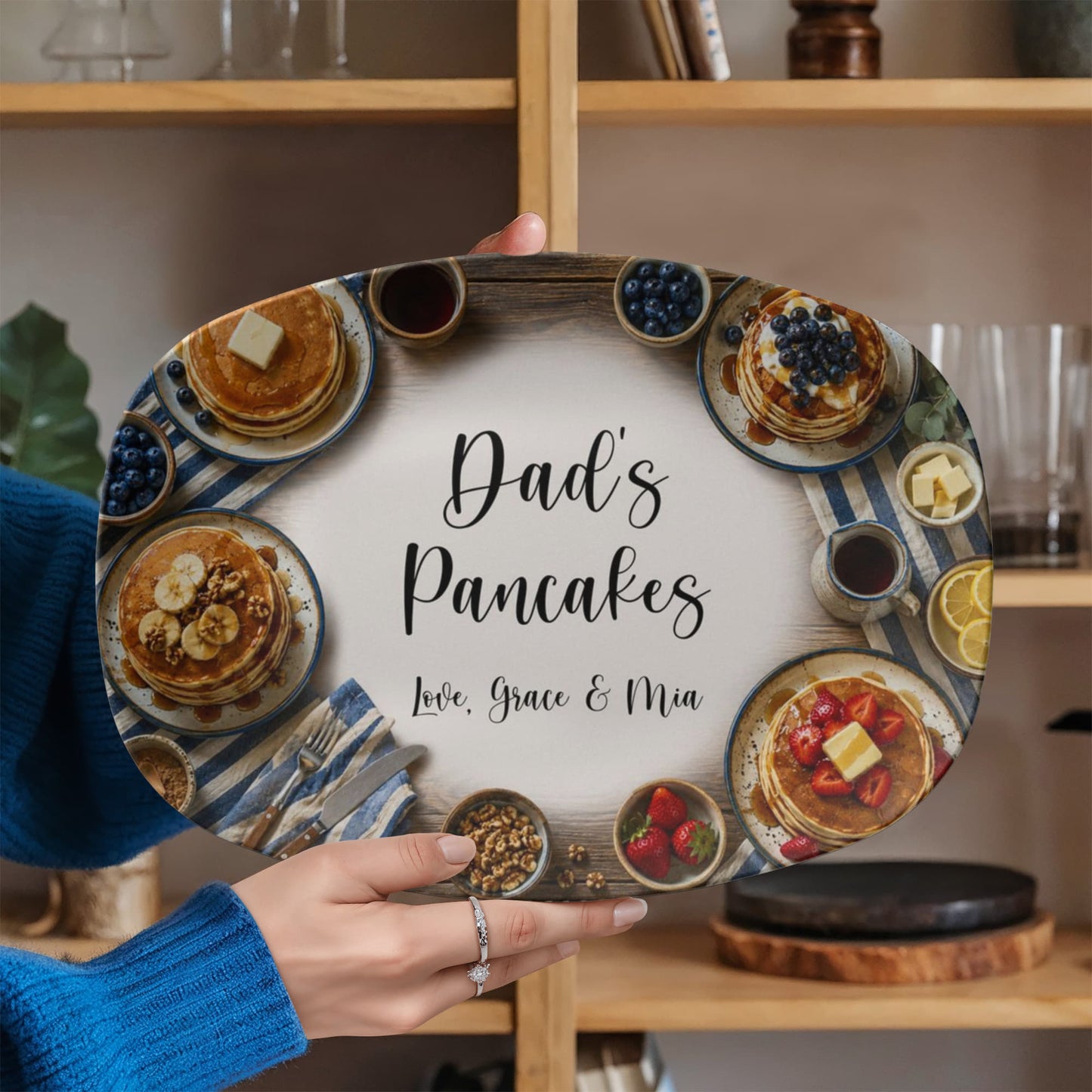 Dad's Pancake Tray with Kids Names