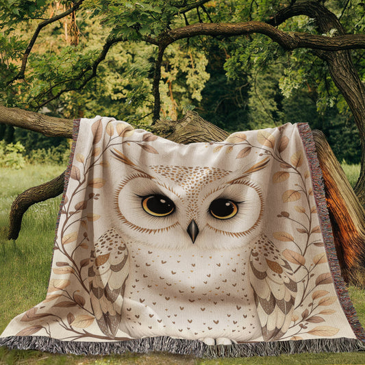 Owl Woven Cotton Throw Blanket-[Heartfelt Family Gift]