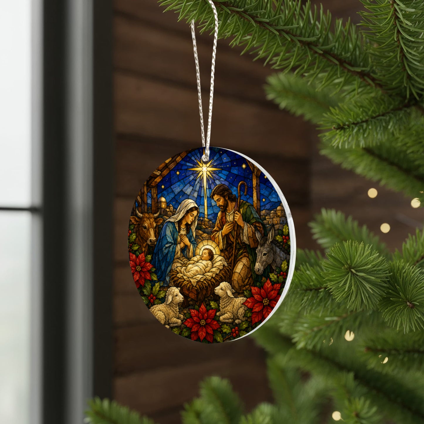Baby Jesus Nativity Ornament, Christmas Tree Decor, Acrylic Holiday Ornament, Religious Gift, Nativity Scene Ornament